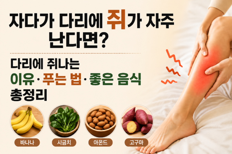 자다가 다리에 쥐가 자주 난다면? 다리에 쥐나는 이유·푸는 법·좋은 음식 총정리