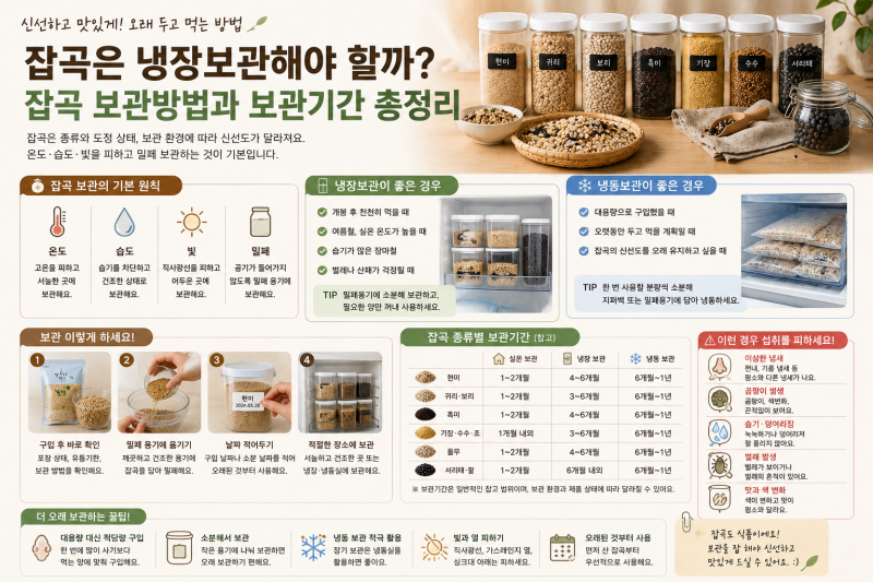 잡곡은 냉장보관해야 할까? 잡곡 보관방법과 보관기간 총정리