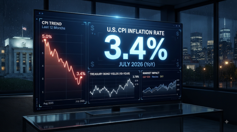 2026년 8월 미국 CPI 3.4% 발표, Fed 금리 인하 가능성 커졌나? 한국은행·원달러 환율 영향