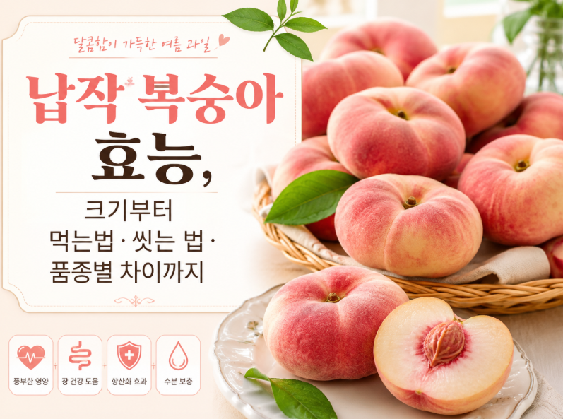 납작 복숭아 효능, 크기부터 먹는법·씻는 법·품종별 차이까지