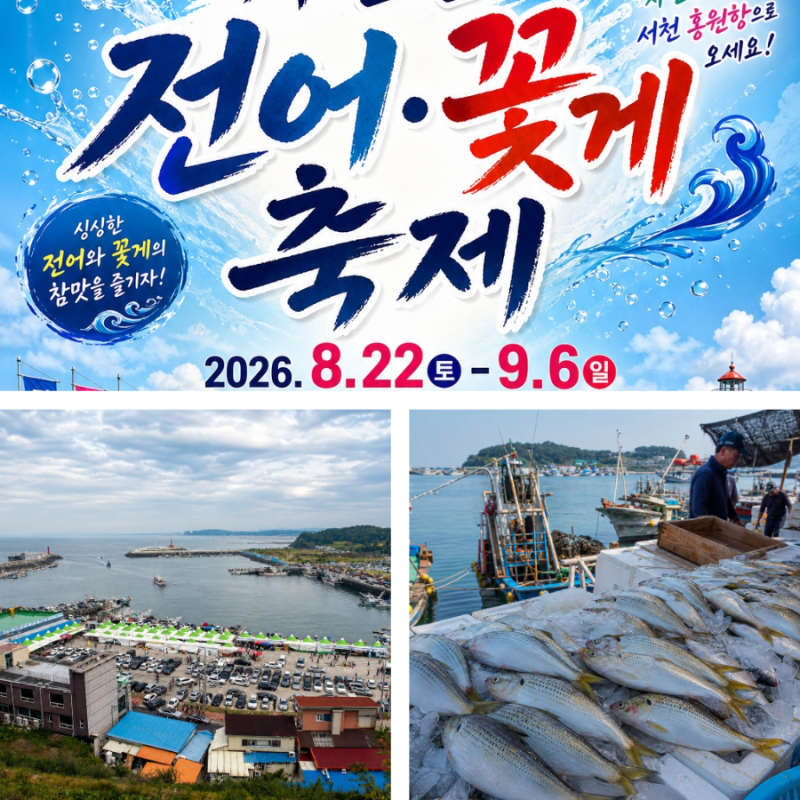 2026 서천 홍원항 자연산 전어 꽃게 축제 일정 가볼만한곳 총정리