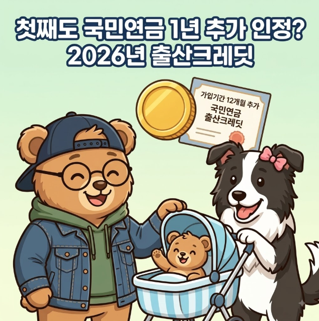 [연금·복지 가이드] "첫째 아이 낳아도 국민연금 1년 추가 인정?" 2026년 출산크레딧 개편 & 노....
