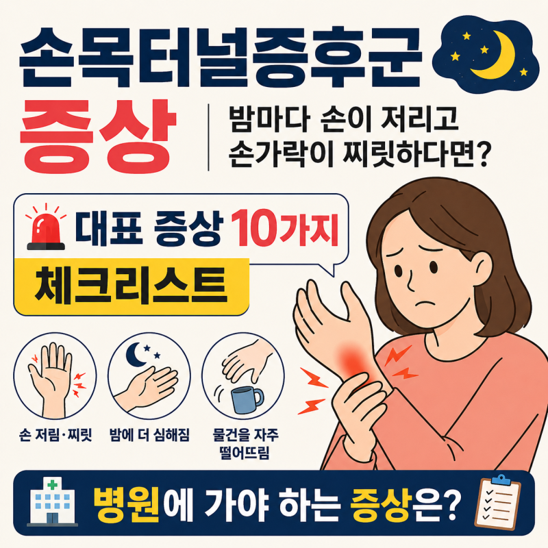 손목터널증후군 증상｜밤마다 손이 저리고 손가락이 찌릿하다면? 손목터널증후군 대표 증상....