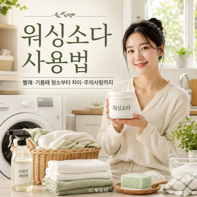 워싱소다 사용법, 빨래·기름때 청소부터 베이킹소다와 차이 및 주의사항까지
