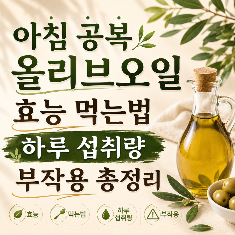 아침 공복 올리브오일 효능 먹는법 하루 섭취량 부작용 총정리