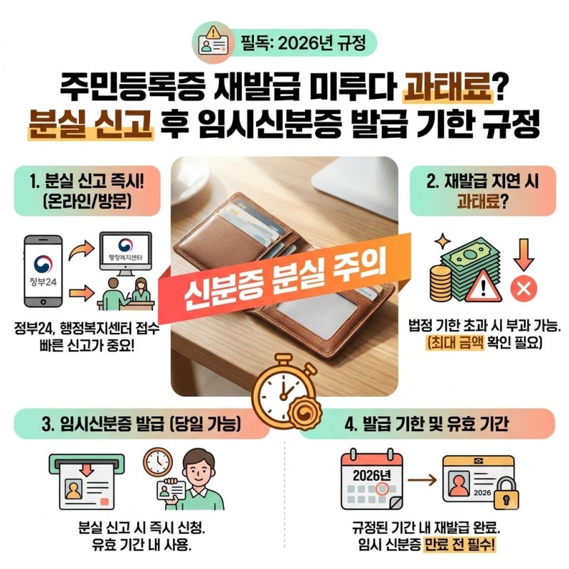〈주민등록증 재발급 미루다 과태료?〉 분실 신고 후 임시신분증 발급 기한 규정과 과태료 ....