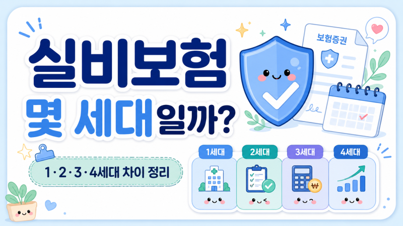 1세대·2세대·3세대·4세대 실비보험 차이 (+가입시기·자기부담금 쉽게 정리)