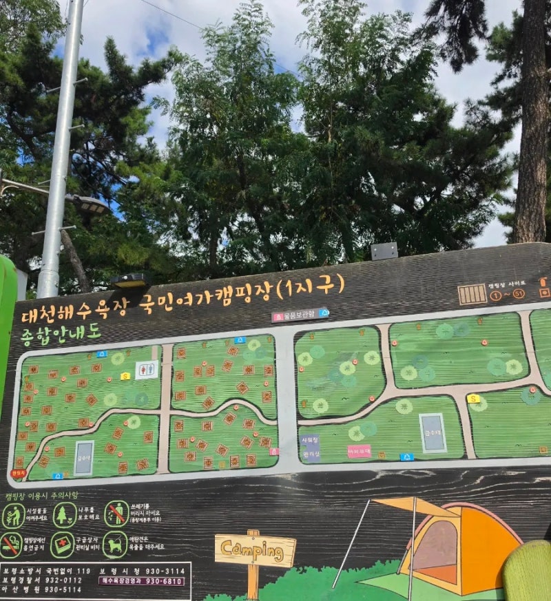 [보령 여행] 대천해수욕장 국민여가캠핑장(1지구) & 야영장·수영장 정보