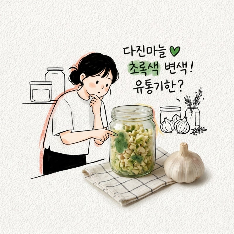 다진마늘 보관할 때 초록색 변색과 유통기한까지