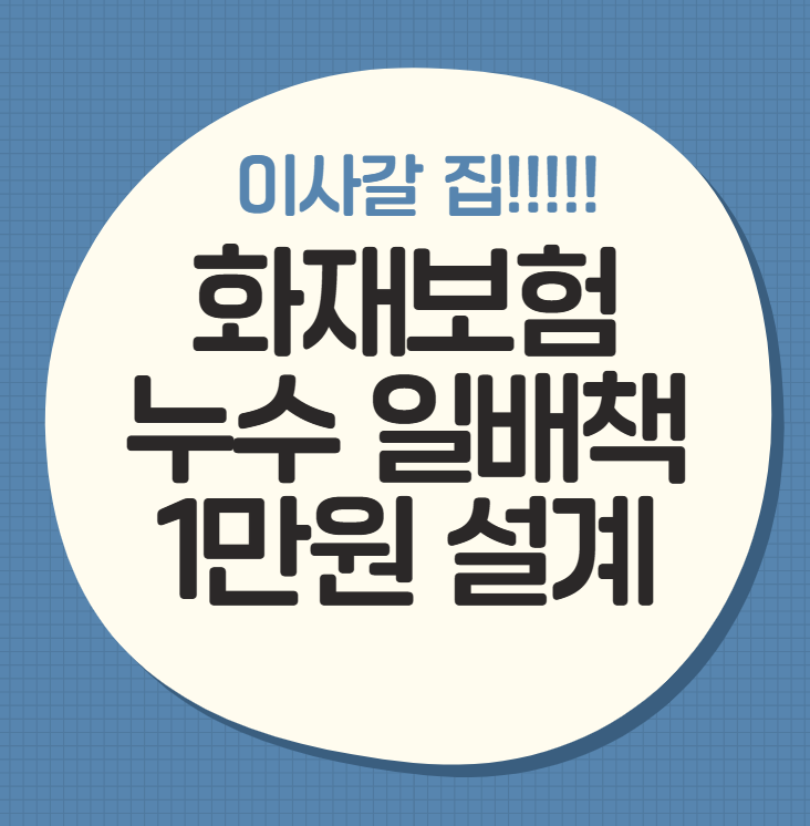 이사갈 집 화재보험 준비 라이나 화재보험 누수 일배책 1만원대 설계 제안서