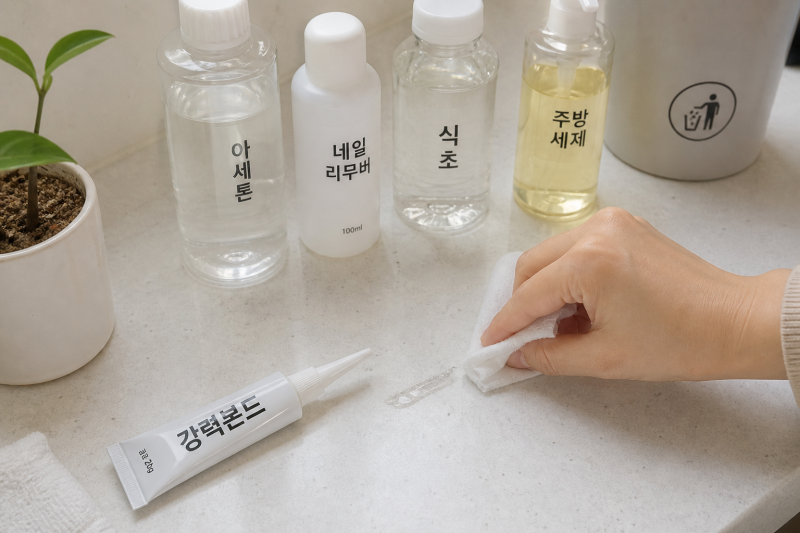강력본드 제거는 굳은 정도에 따라 순서를 달리해야 해요