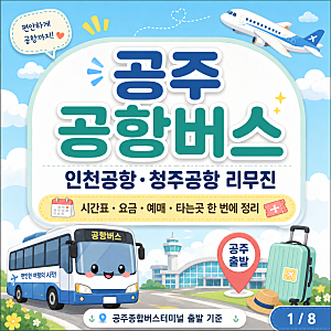 공주 공항버스, 인천공항·청주공항 리무진 시간표 요금 예매 타는곳 한 번에 정리