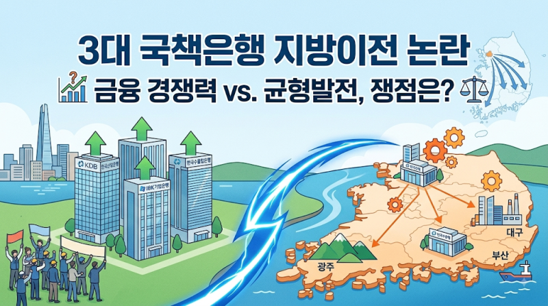 [사회이슈] 3대 국책은행 지방이전 논란, 금융 경쟁력 약화인가 균형발전인가?