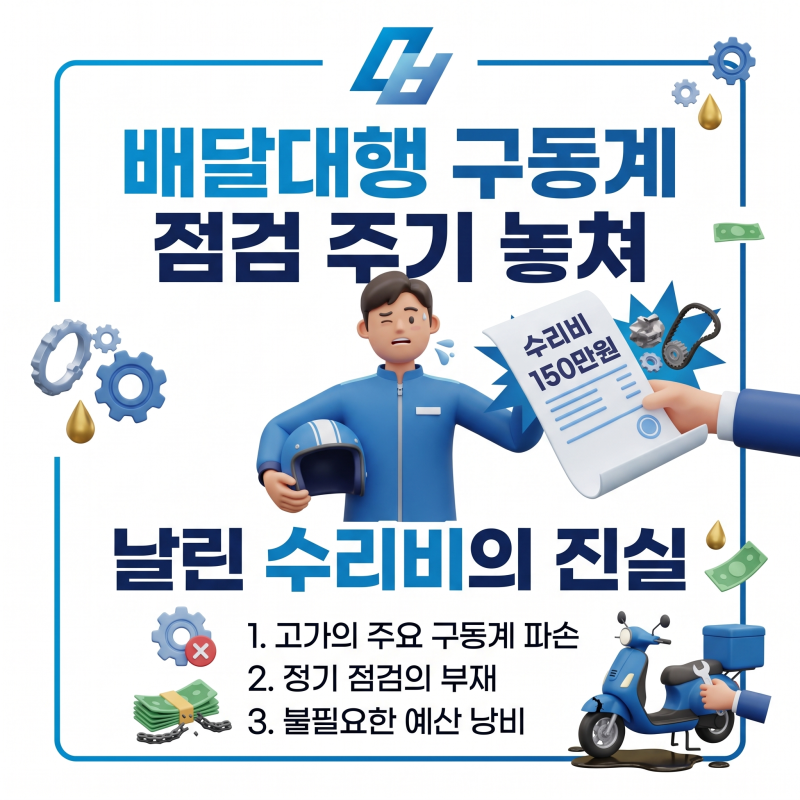 배달대행 구동계 점검 주기 놓쳐 150만원 날린 수리비의 진실