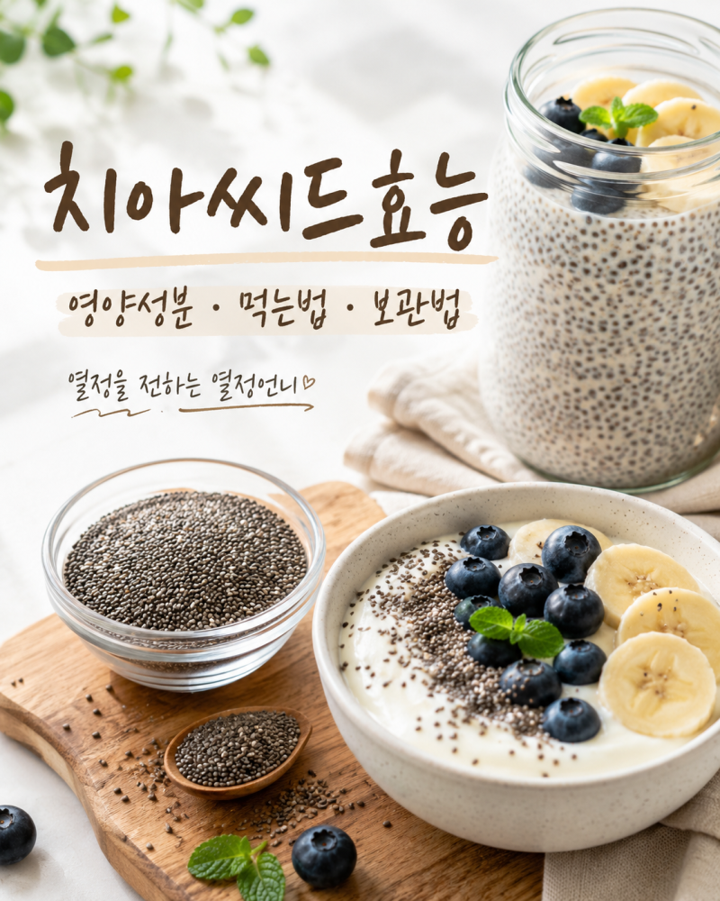 치아씨드효능 4가지 영양성분부터 먹는법 보관법까지