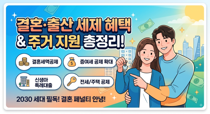 2026 결혼·출산 세제 혜택 & 신혼부부 주거 지원 총정리 (증여세 공제, 혼인 세액공제, 신생아 ....