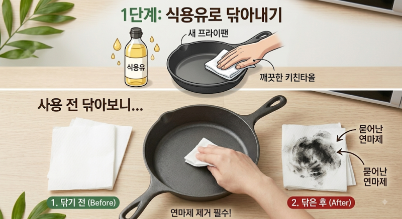 스텐 프라이팬 연마제 제거 첫 세척 발암물질 싹 없애는 완벽 가이드