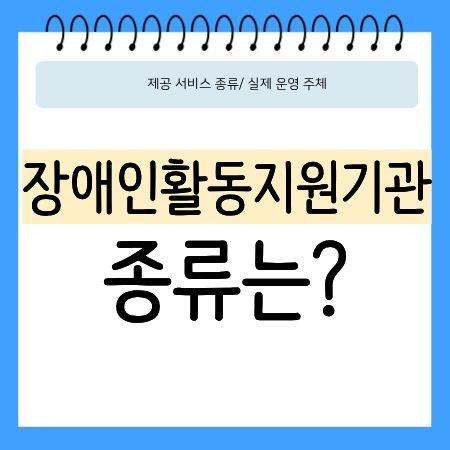 장애인활동지원기관 종류 구분
