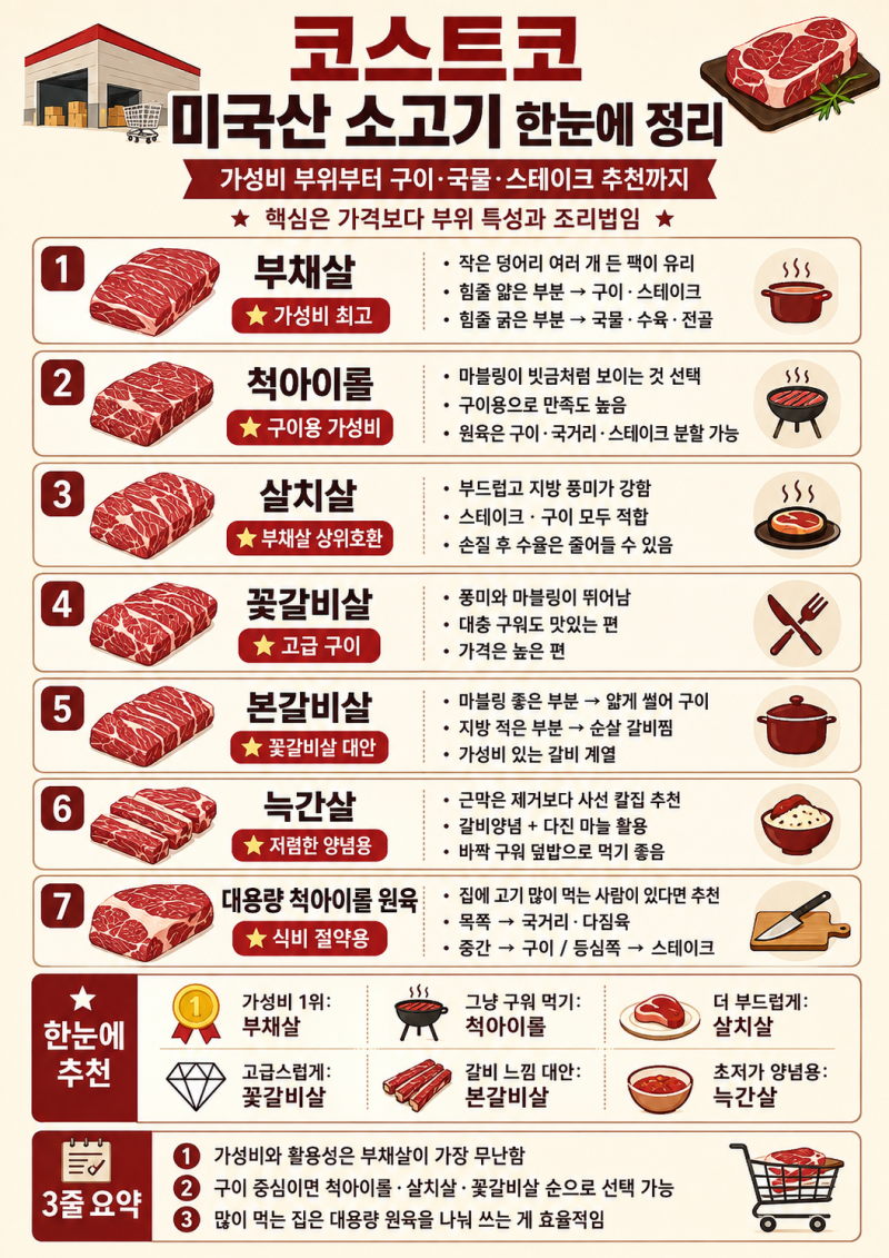 코스트코 미국산 소고기 완벽 정리, 어떤 부위를 사야 할까?