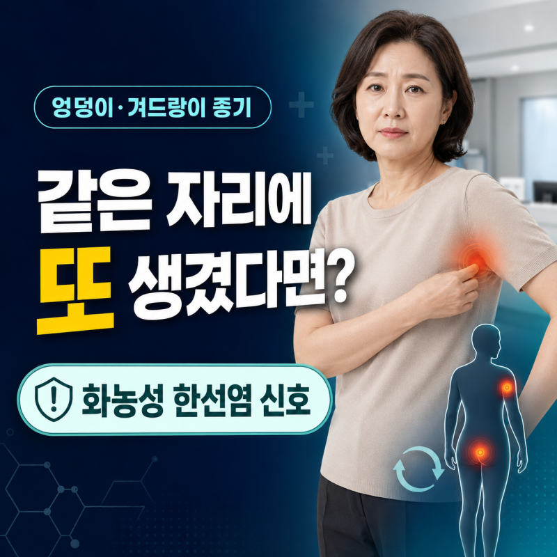 엉덩이·겨드랑이 종기, 왜 같은 자리에 또 생길까?｜화농성 한선염 증상과 치료