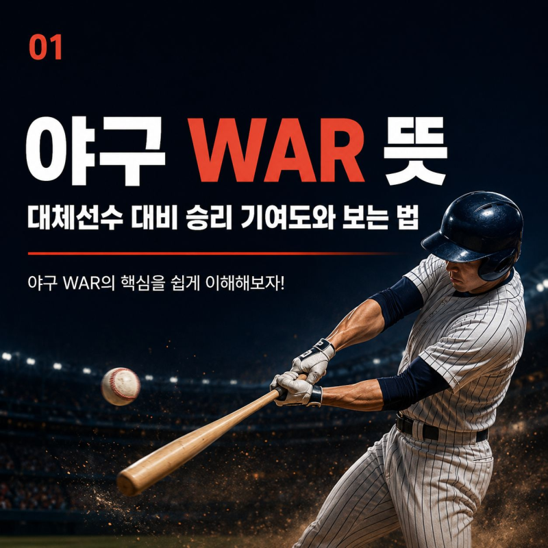 야구 WAR 뜻, 대체선수 대비 승리 기여도와 보는 법
