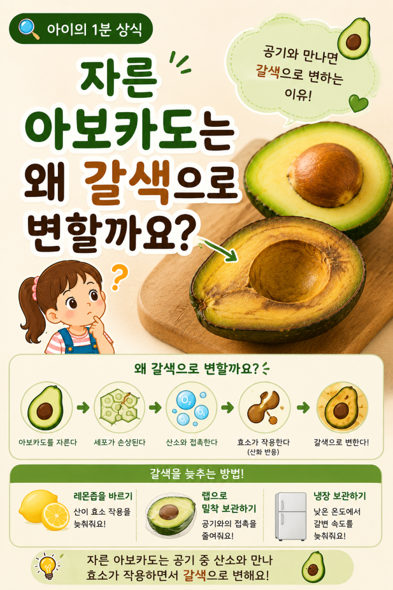 자른 아보카도는 왜 갈색으로 변할까요?