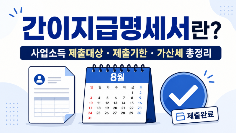 간이지급명세서란? 사업소득 제출대상·제출기한·가산세 총정리