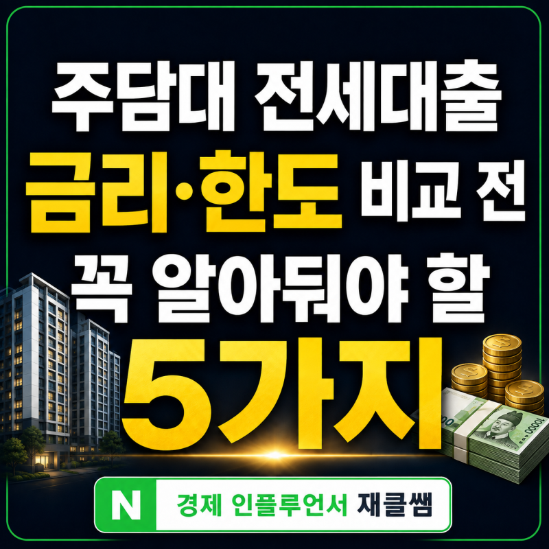 주담대 전세대출 금리 한도 비교 전 꼭 알아둬야 할 5가지
