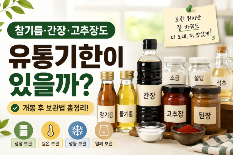 참기름·간장·고추장도 유통기한이 있을까? 개봉 후 양념 보관법 총정리
