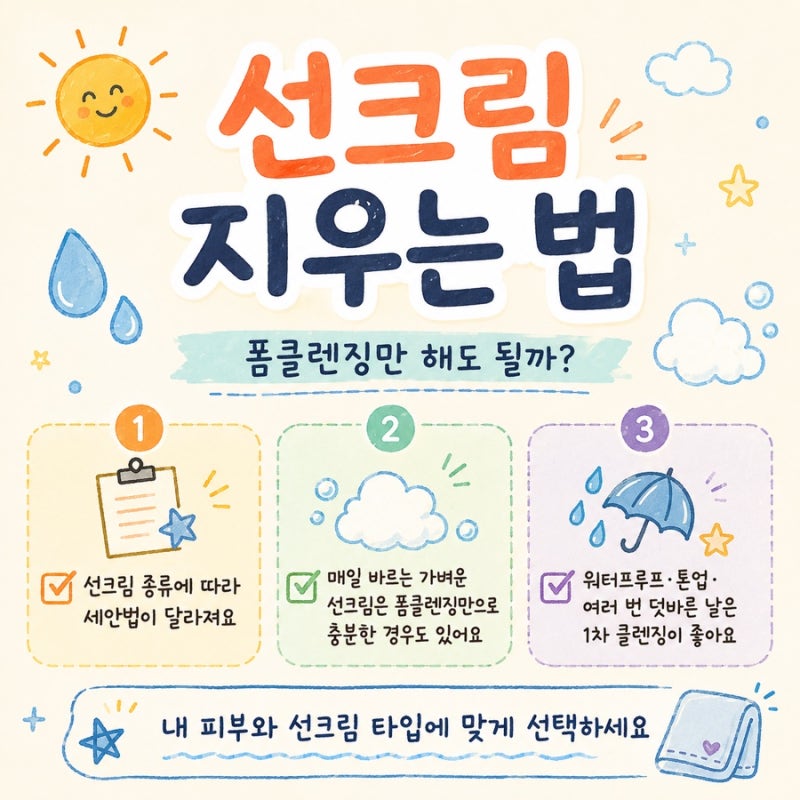 선크림 지우는 법, 폼클렌징만 해도 될까?