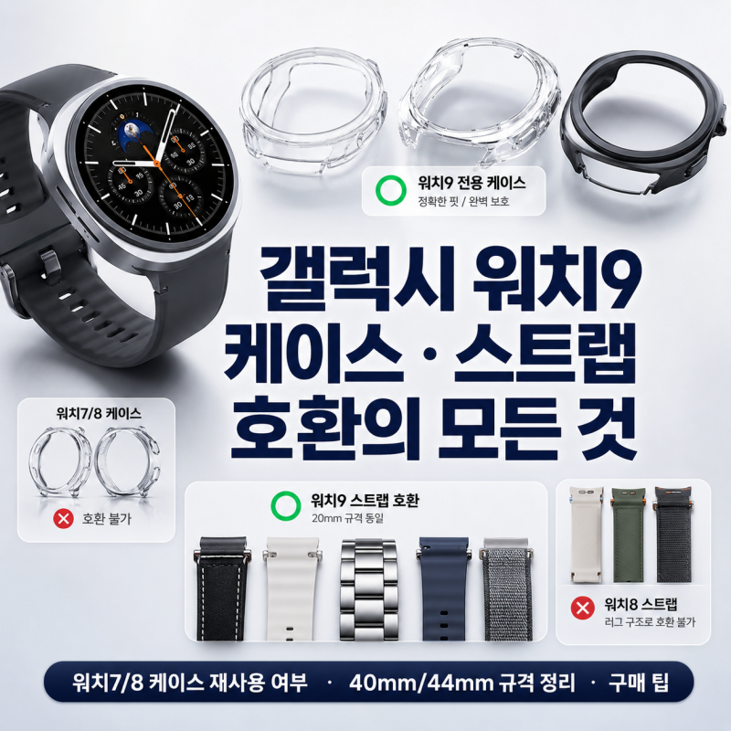갤럭시 워치9 출시! 전작 케이스·스트랩 호환될까? 규격·호환성 정리