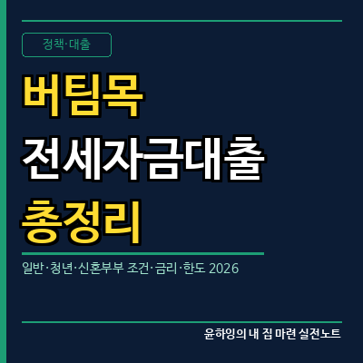 2026 버팀목 전세자금대출 총정리, 일반·청년·신혼부부 조건·금리·한도 비교