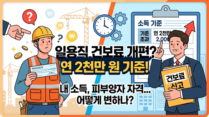 일용직 건강보험료 부과 기준 개편, 연 2천만 원 넘으면 바뀌는 점 정리