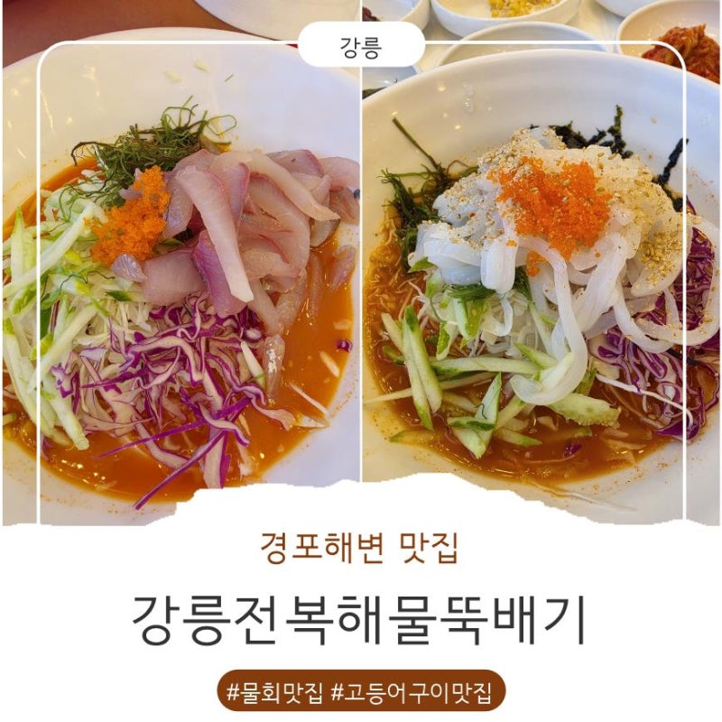 강릉 경포해변 아침식사가능한 물회맛집 원조강릉전복해물뚝배기
