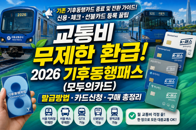 "기후동행카드에서 어떻게 바꾸지?" 기후동행패스(모두의카드) 발급방법, 카드신청, 구매 총....
