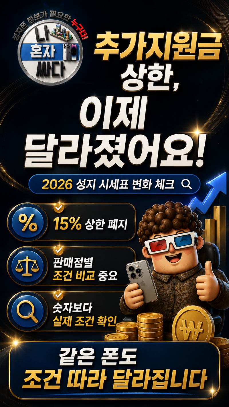 2026년 최신 성지폰 시세표 변경점 완벽 정리｜이제는 가격보다 ‘조건’을 봐야 해요