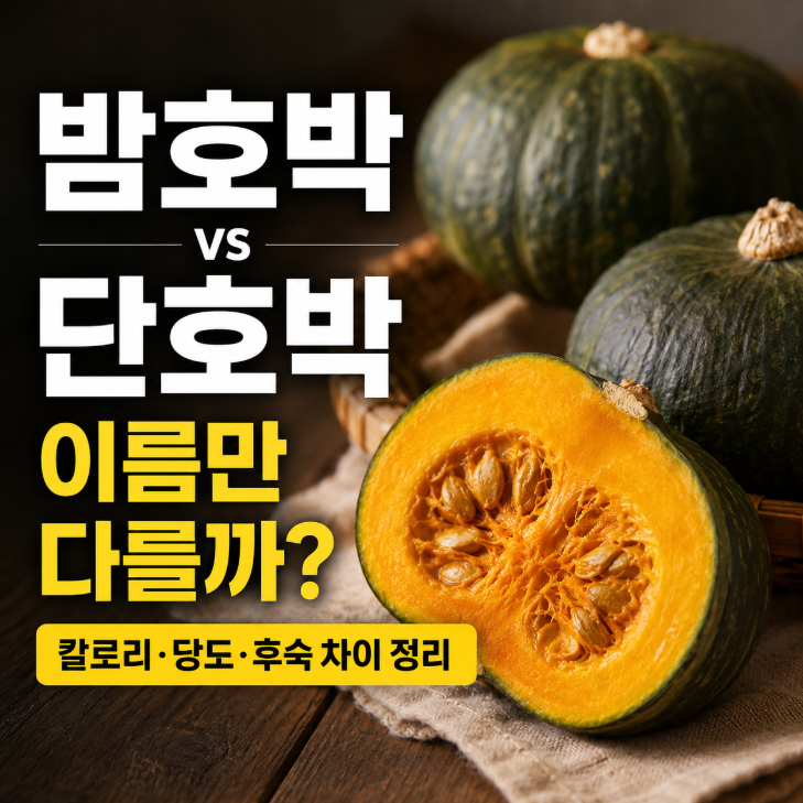 밤호박 vs 단호박 이름만 다를까? 칼로리, 당도, 후숙 차이점 정리