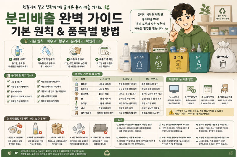 분리수거 재활용 방법, 품목별 쓰레기 배출 기준 정리