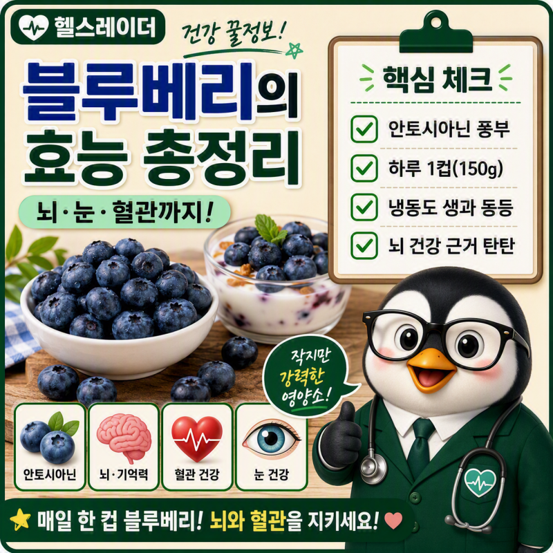 블루베리의 효능 총정리 (안토시아닌·뇌·눈·혈관·냉동 vs 생)