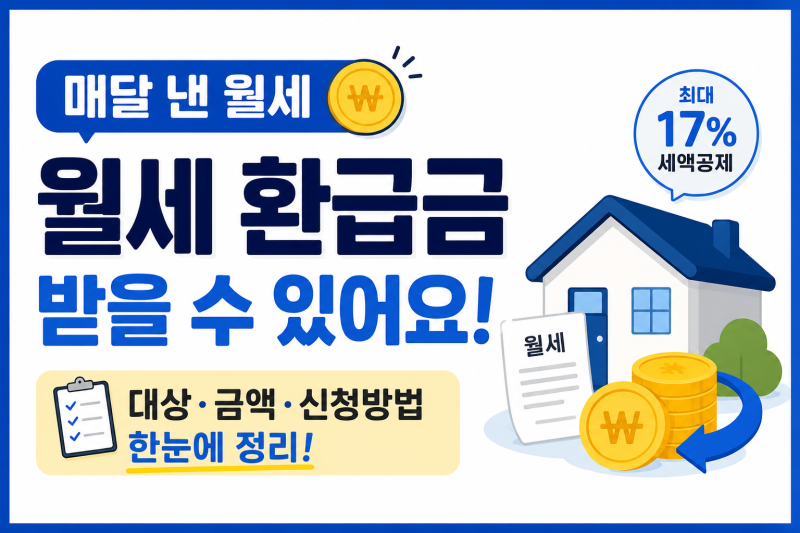 월세 매달 냈다면 그냥 넘기지 마세요｜월세 환급금 대상·금액·신청방법 총정리