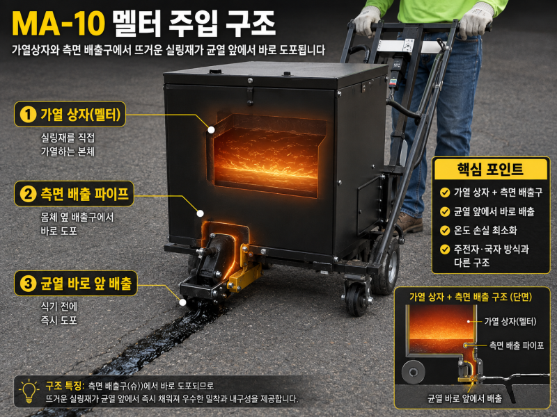 아스팔트 균열보수, 재료만 같으면 될까? 전용장비가 중요한 이유