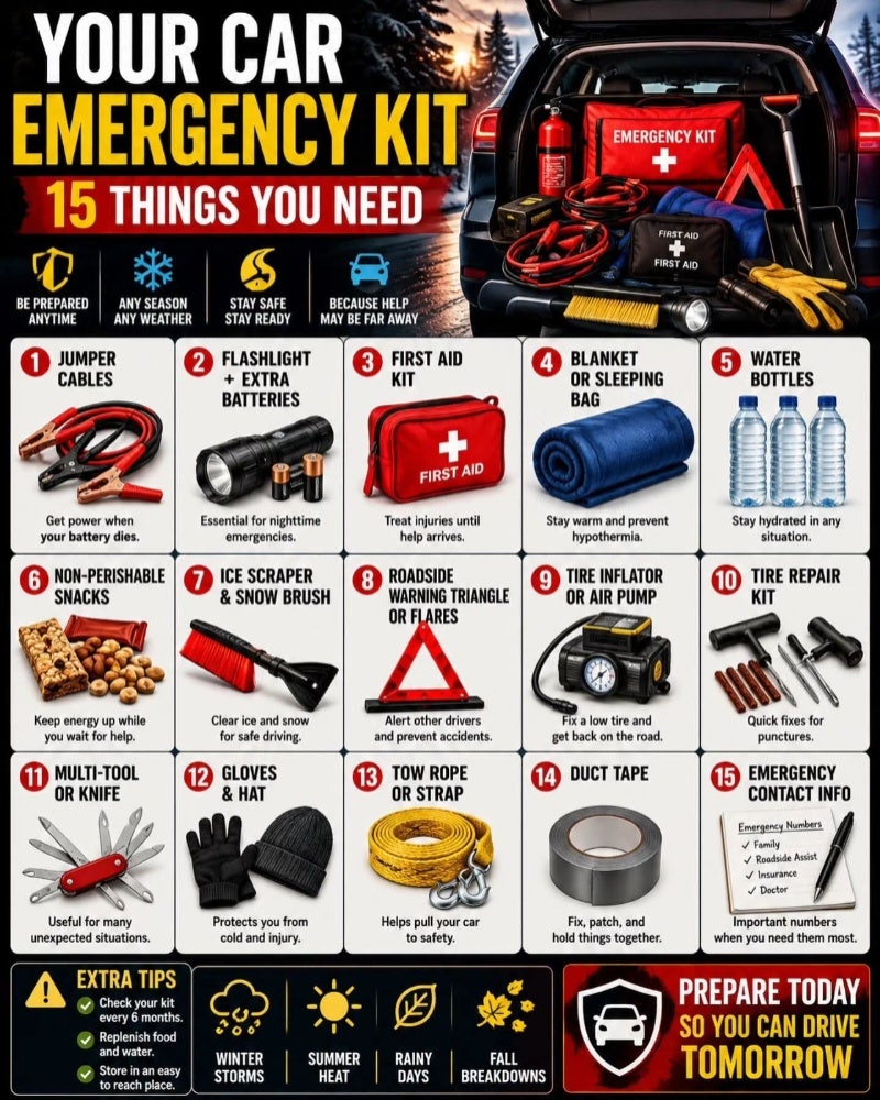 당신의 자동차에 반드시 챙겨야 할 차량 긴급 비상 키트(Car Emergency Kit) 15가지 필수 품목들 : ....