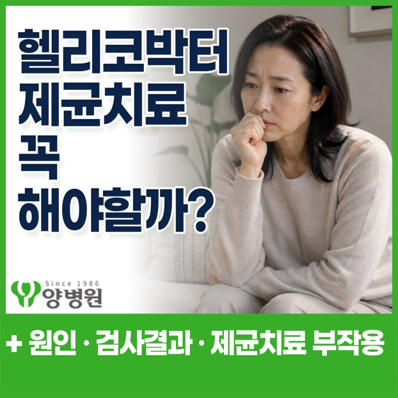 헬리코박터균 치료 꼭 해야 할까요? 이유 · 원인 · 검사와 제균치료 약 부작용까지 | 강동구 ....