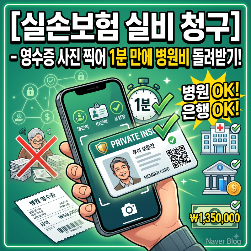 실손보험 실비 청구 방법 (스마트폰 영수증 사진 찍어 1분 만에 병원비 돌려받기)