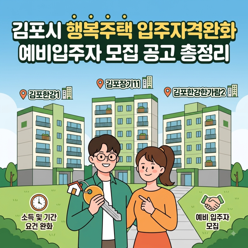 [LH] 김포시 행복주택 입주자격완화 예비입주자 모집 공고 총정리 (완화된 자격 요건, 모집 일....