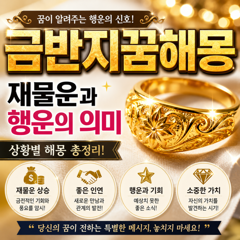 금반지꿈해몽 재물운과 행운의 의미.상황별로 달라지는 풀이