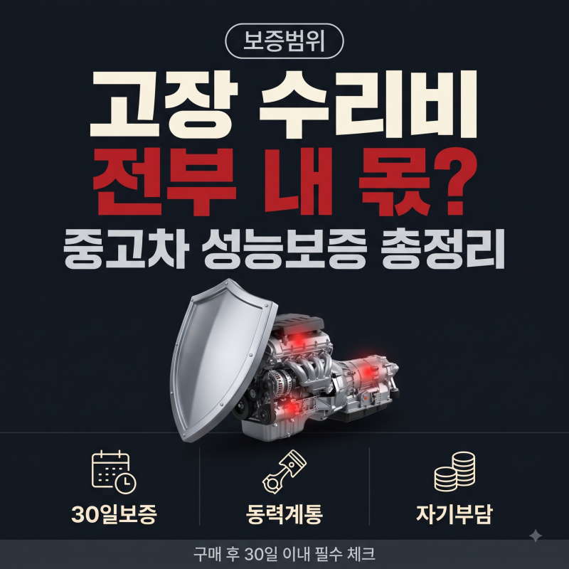중고차성능보증보험 자기부담금규정과 보상 기준