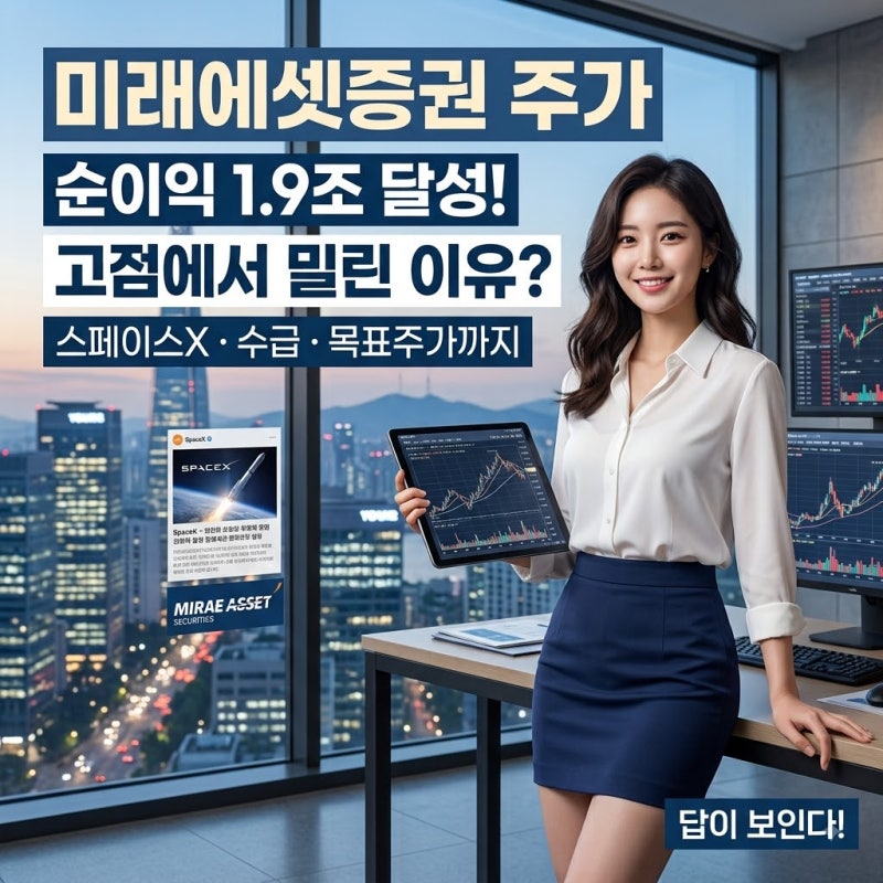 미래에셋증권 주가 분석, 순이익 1.9조인데 왜 고점에서 밀렸나 주가변동 대응법 목표주가 실....