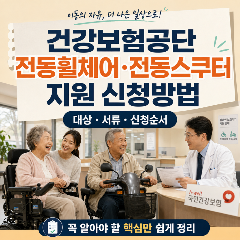 건강보험공단 전동휠체어·전동스쿠터 지원 신청방법 알아보기