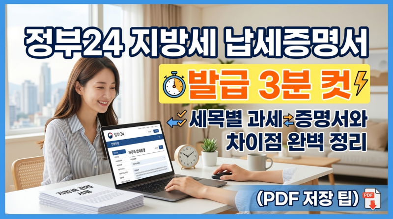 정부24 지방세 납세증명서 발급 3단계 총정리 (대리인·유효기간·세목별 과세증명서 차이)